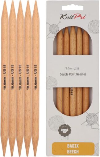 KnitPro Basix Beech Double Pointed Needles